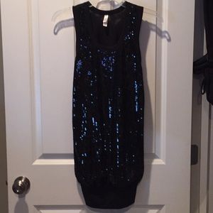 Black sequin tank dress